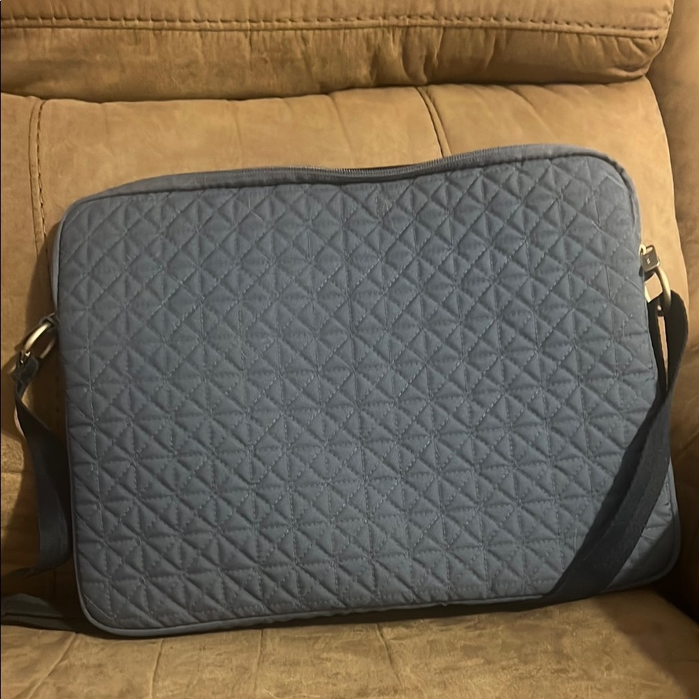 Quilted Blue Laptop Bag